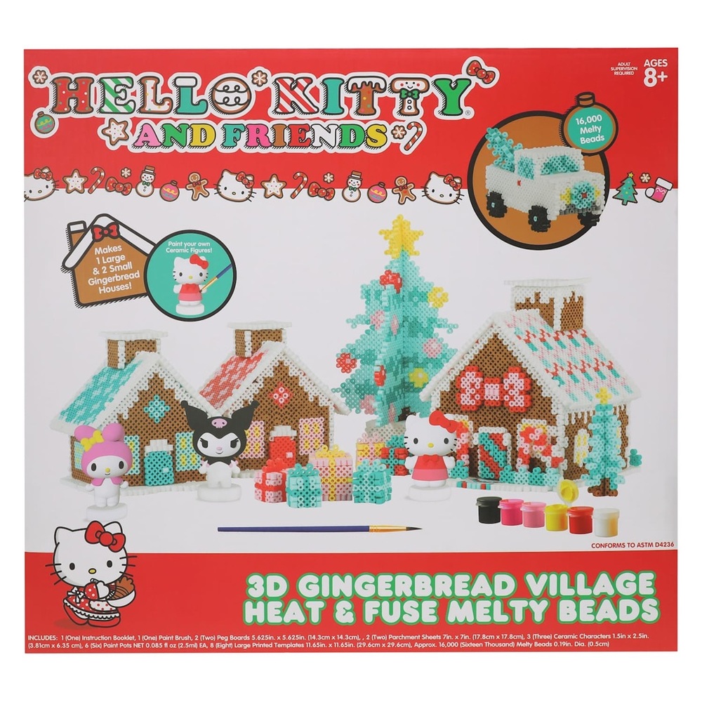 Hello Kitty And Friends 3D Gingerbread Village Heat & Fuse Melty Beads Set